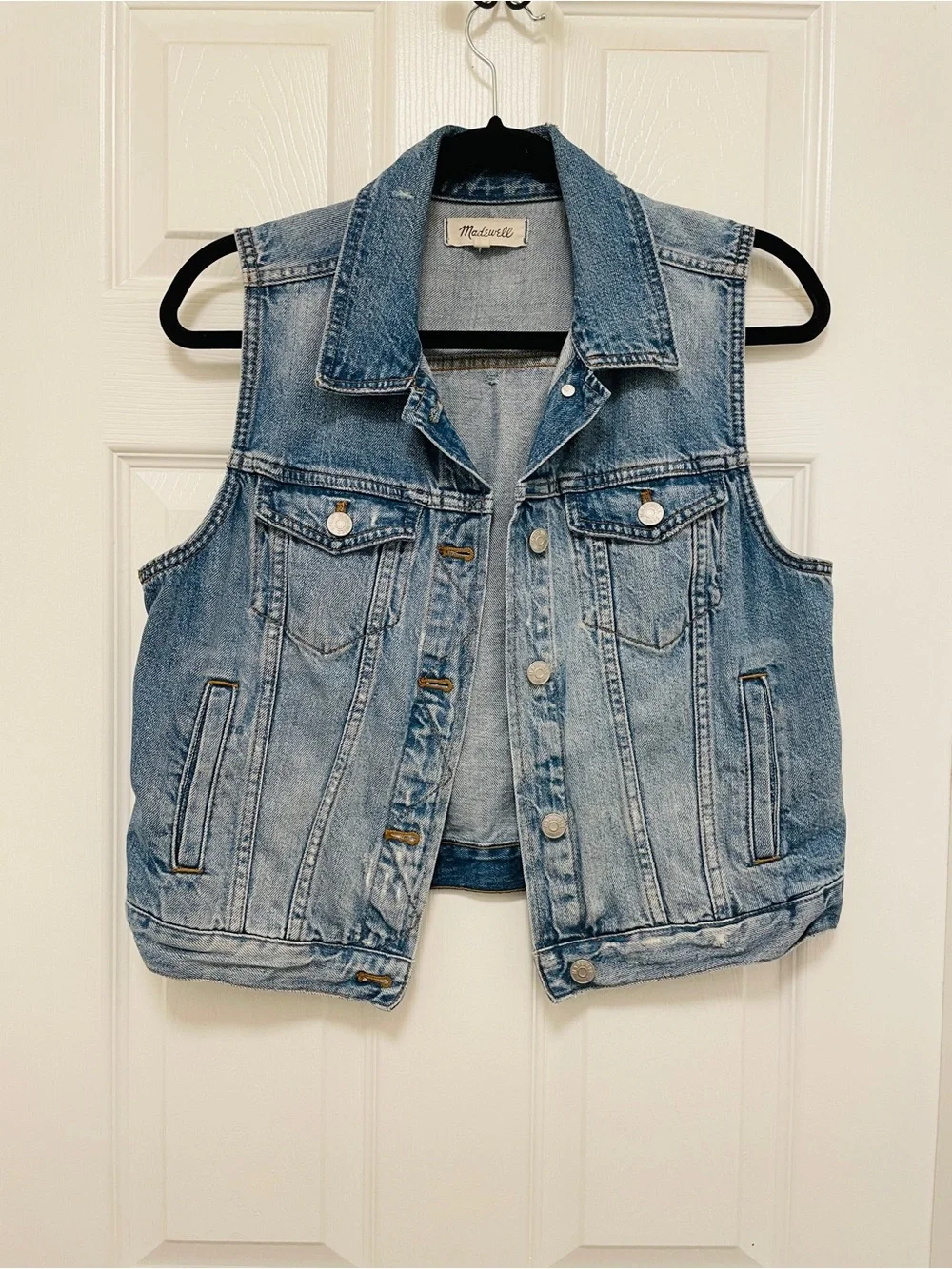 Madewell Light Blue Denim Vest - Sleeveless Trucker Style